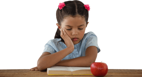 Transparent Background: Young Girl Enchantingly Engrossed in Reading - Download Free Stock Videos Pikwizard.com