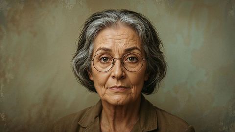 Elegant old people in vintage eyeglasses