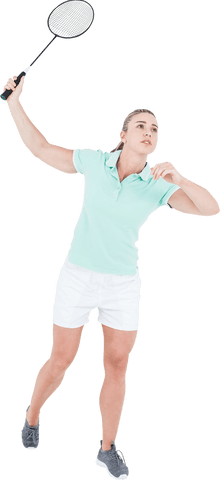 transparent active woman playing badminton in mid-action - Download Free Stock Videos Pikwizard.com