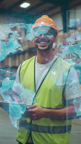 Vertical warehouse operator using holographic map for inventory tracking and supply chain