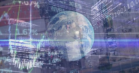 Global Data Analytics and Financial Technology Over Earth - Download Free Stock Images Pikwizard.com