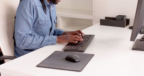 Business Professional Typing on Office Keyboard at Work Desk - Download Free Stock Images Pikwizard.com