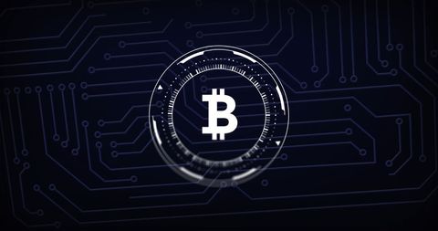 bitcoin symbol on digital circuit background illustrating crypto operations - Download Free Stock Images Pikwizard.com