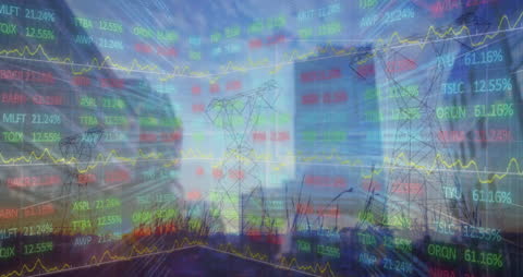 Dynamic Overlay of Stock Trends and Urban Energy Infrastructure