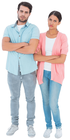Transparent Background Serious Couple Standing with Arms Crossed - Download Free Stock Videos Pikwizard.com