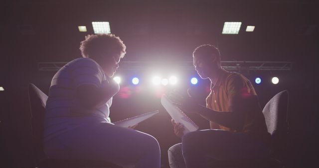 Dramatic Theater Rehearsal Under Stage Lights - Download Free Stock Images Pikwizard.com