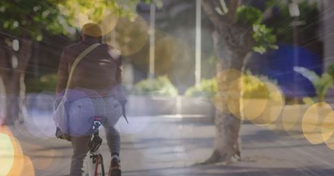 Eco-Friendly Lifestyle: African American Businessman Cycling in Urban Setting - Download Free Stock Images Pikwizard.com