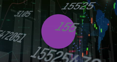 Digital Finance Data Animation with Floating Numbers