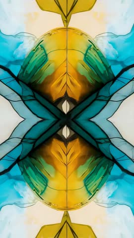 Morphing Kaleidoscopic Vertical Animation Shifting Symmetry Revealing Pale Core