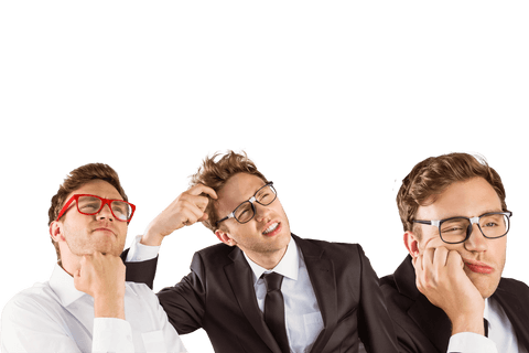 confused businessman showing various thoughtful expressions, transparent background - Download Free Stock Videos Pikwizard.com
