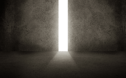 sunlight stream through narrow passage in gray wall room - Download Free Stock Videos Pikwizard.com