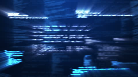 Abstract Data Processing Animation on Dark Background