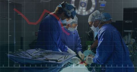 Surgeons Collaborating in Operating Room with Digital Data Overlay - Download Free Stock Images Pikwizard.com