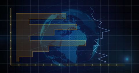 Digital Data Processing on Globe Interface Background - Download Free Stock Images Pikwizard.com