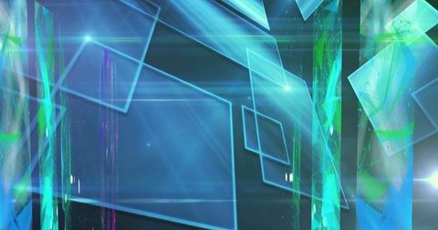 Futuristic Neon Panels with Geometric Digital Patterns