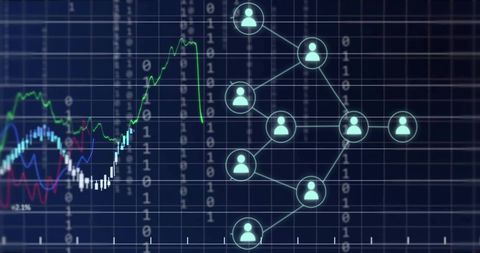 Digital Network and Data Processing Concept with Graph - Download Free Stock Images Pikwizard.com