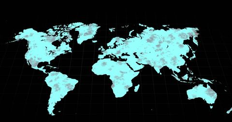 Futuristic Illuminated Digital World Map on Black Background - Download Free Stock Images Pikwizard.com