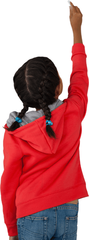 child in red hoodie holding chalk on transparent background - Download Free Stock Videos Pikwizard.com