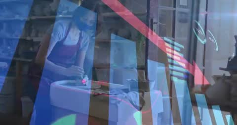 Potter Shaping Clay with Innovative Data Visualization