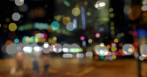 Blurry City Street at Night with Vibrant Lights - Download Free Stock Images Pikwizard.com