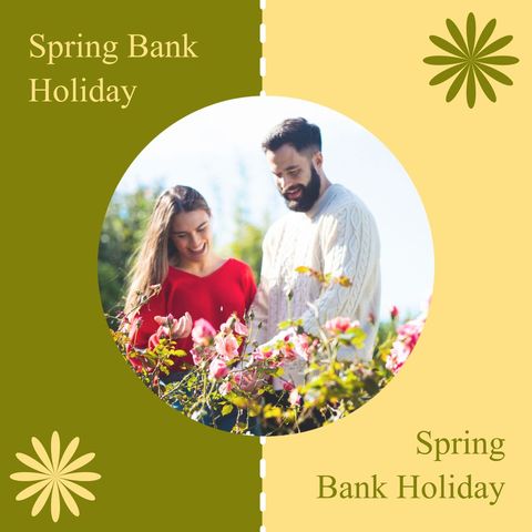 happy couple celebrating spring bank holiday in garden - Download Free Stock Templates Pikwizard.com