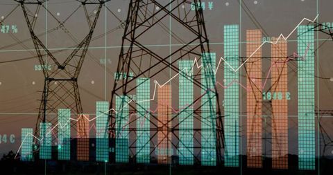 Transmission Towers with Financial Data Overlay