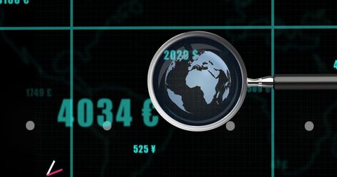 Magnifying Economic Insights on Global Financial Data Background - Download Free Stock Images Pikwizard.com