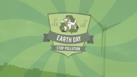 Earth Day Banner with Stop Pollution Message