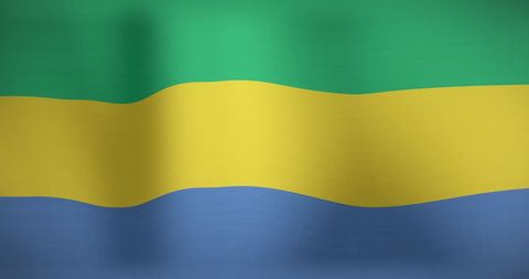 Gabon National Flag Waving in Wind
