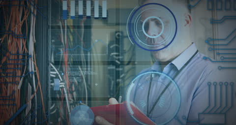 Data Analyst Viewing Digital Charts Conceptual Overlay