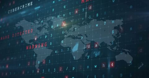Global Cyber Security Concept with Digital Data and World Map Overlay - Download Free Stock Images Pikwizard.com