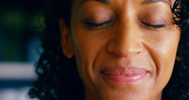 Close-Up of Woman Meditating with Eyes Closed - Download Free Stock Images Pikwizard.com