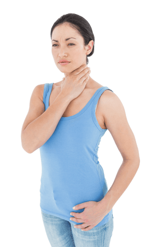 Woman Experiencing Throat Pain Transparent Background - Download Free Stock Videos Pikwizard.com