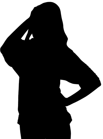 Digital silhouette of woman standing on transparent background