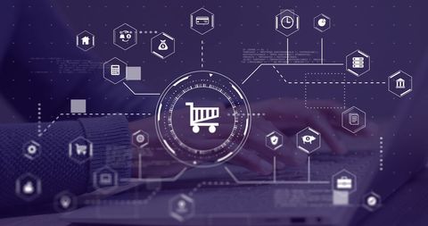 Digital E-commerce Networking with Online Shopping Concept - Download Free Stock Images Pikwizard.com