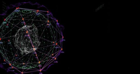 Futuristic Digital Network with Geometric Data Sphere - Download Free Stock Images Pikwizard.com