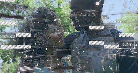 Digital Connection Romantic Couple Embracing Nature