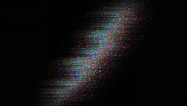 Vibrant Diagonal Glitch Art on Dark Background