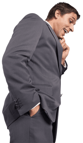 Transparent Businessman in Bureaucratic Focus Posture