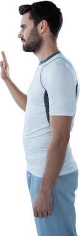 Man Touching Transparent Virtual Screen in Side Profile View - Download Free Stock Videos Pikwizard.com