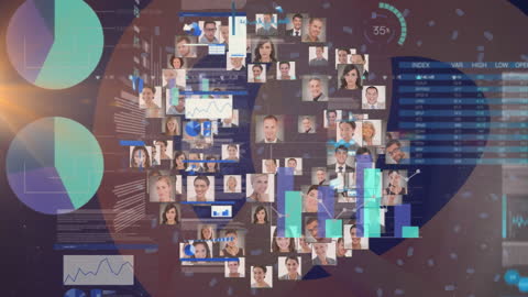 Global Network and Business Data Analysis Digital Animation