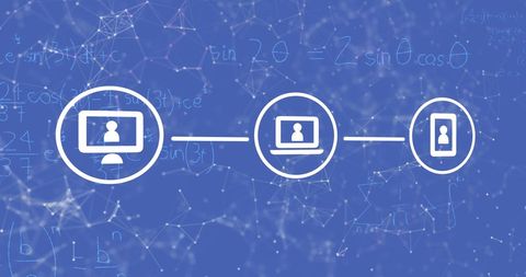 Digital Networking Icons with Mathematical Connections Design - Download Free Stock Images Pikwizard.com