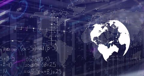 Digital World Map and Data Overlay in Server Room - Download Free Stock Images Pikwizard.com