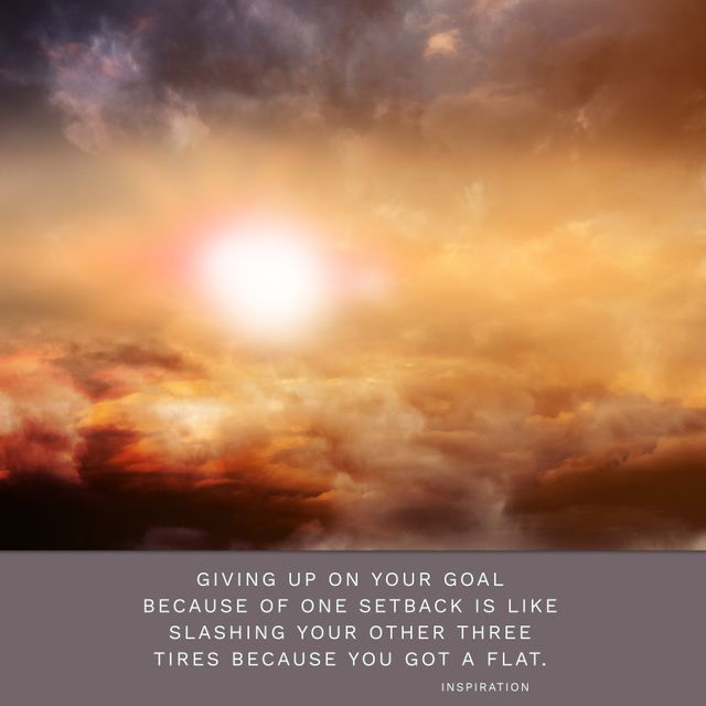 Ideal for use in social media posts, personal blogs, posters, and as motivational wall art. The warm, ethereal clouds and glowing sunset create a peaceful yet inspiring mood perfect for encouraging words.