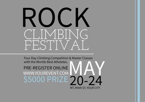 dynamic rock climbing festival promotion design - Download Free Stock Templates Pikwizard.com