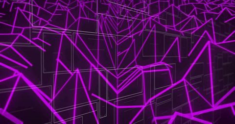 Neon violet wireframe in futuristic abstract 3d mesh design