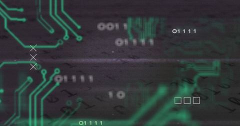 Cybersecurity Concept with Circuit Board and Binary Code - Download Free Stock Images Pikwizard.com