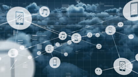 Digital Connectivity Concept with Cloud and Multimedia Icons