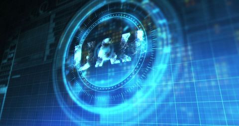 Digital UAH Currency Rotation in Futuristic Blue Cyberspace - Download Free Stock Images Pikwizard.com
