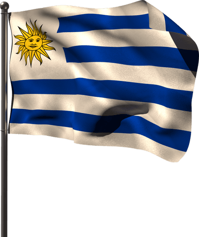 transparent rippled flag of uruguay on metal flagpole symbolizing national pride - Download Free Stock Videos Pikwizard.com